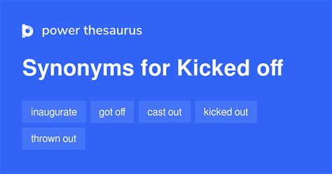 <b>kicked</b> , kick·ing , kicks v. . Kicked off thesaurus